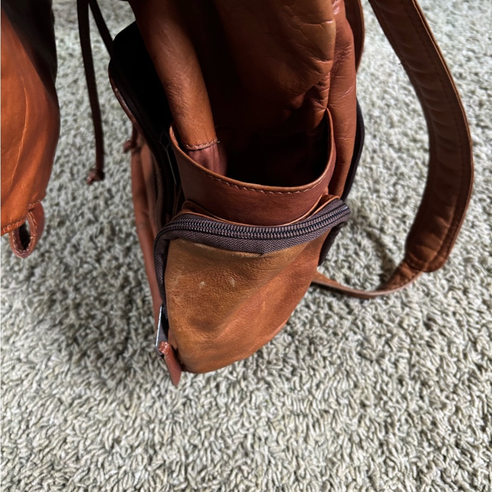 Brown Leather Backpack - Picture 5 of 6
